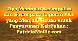 Tips Membuat Kesimpulan dan Saran pada Laporan PKL yang Menjadi Acuan untuk Penyusunan Kebijakan : PatriciaMollie.com